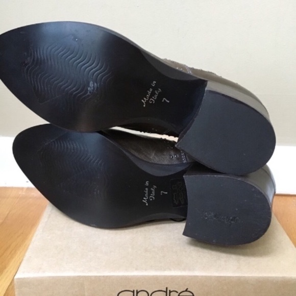 ANDRE ASSOUS ‘Frankie’ Brown Calf Leather Studded Bootie Size 7 - Picture 8 of 8